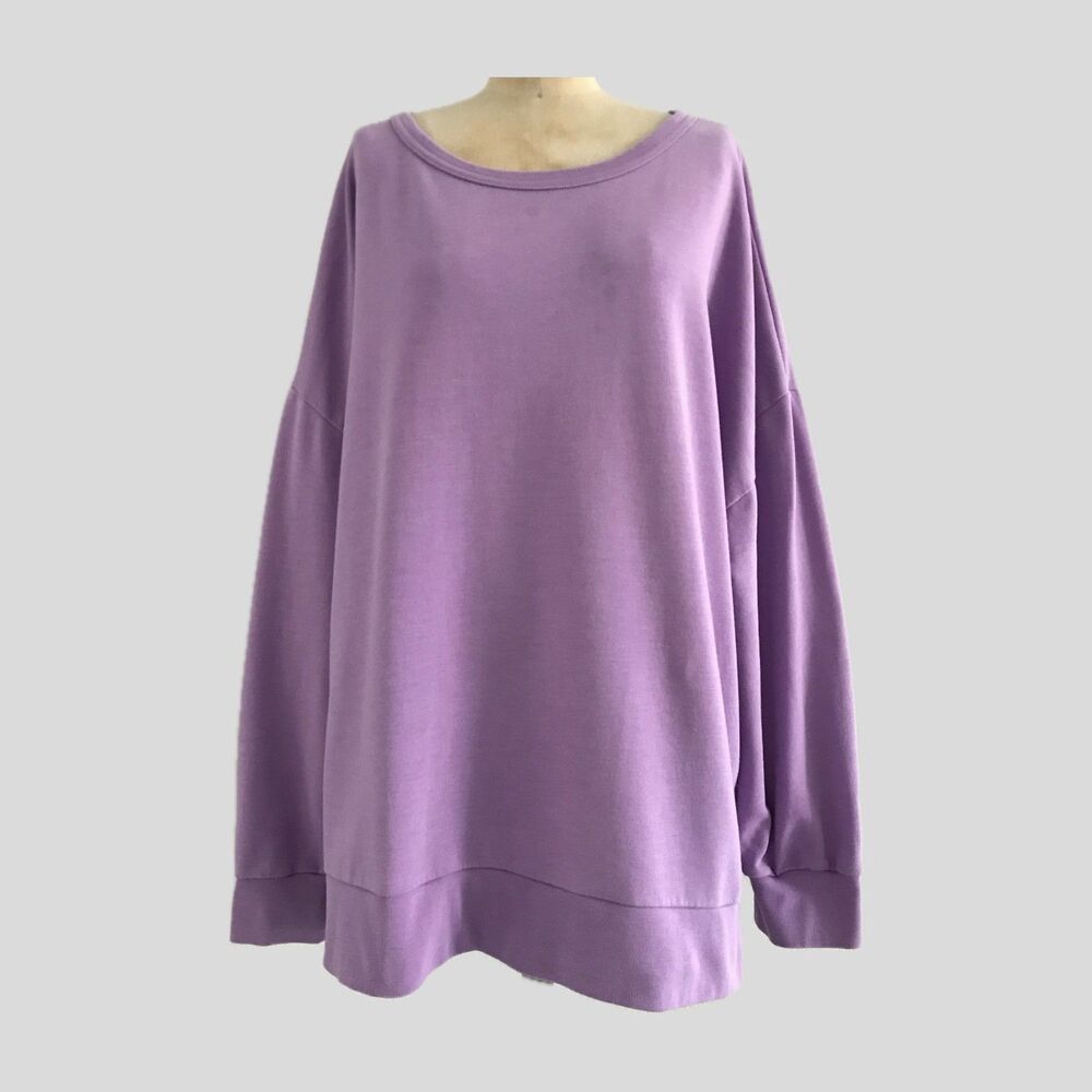 Buffalo Purple Lavender Cotton Long Sleeve Pullover Sweatshirt Womens Size XL